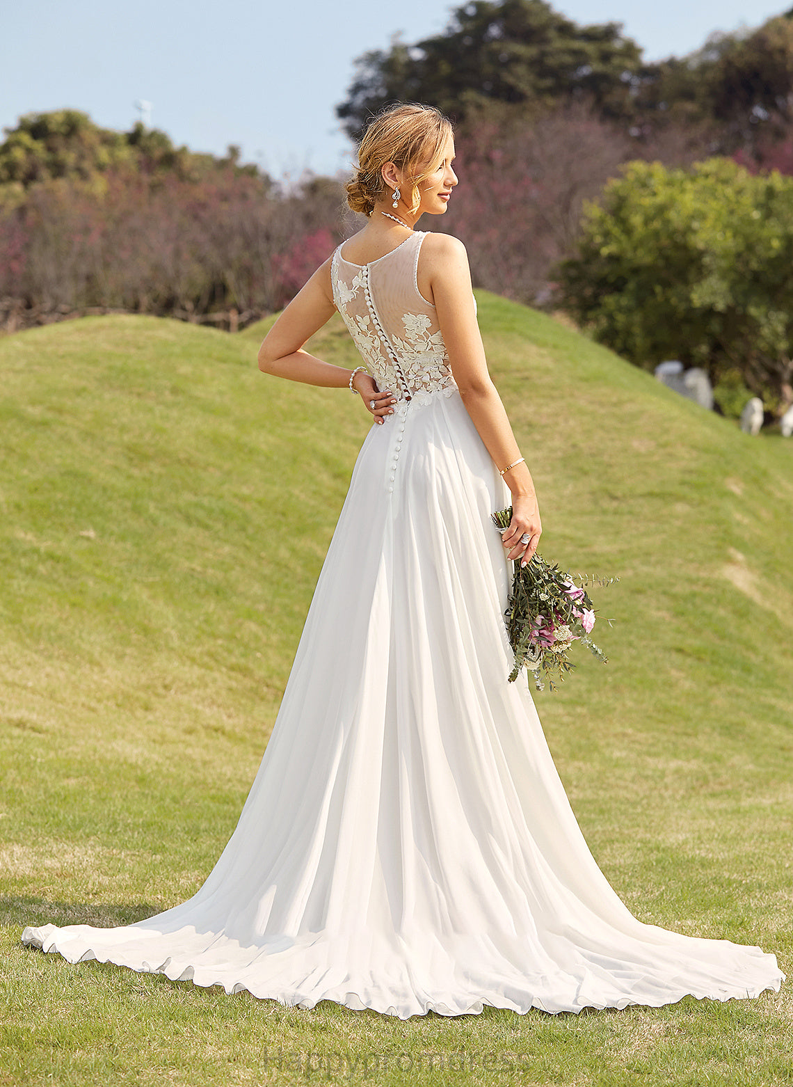 V-neck Beading Dress Wedding Jaidyn Train A-Line Wedding Dresses With Court Sequins