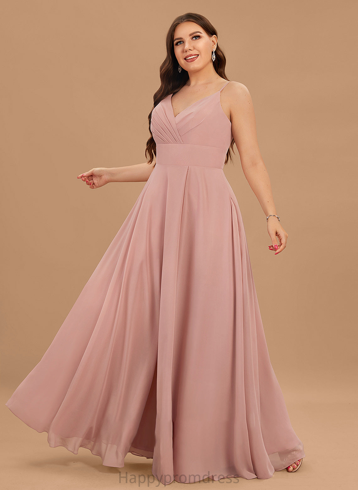 With Prom Dresses Floor-Length Josie V-neck Chiffon Pockets Ruffle A-Line