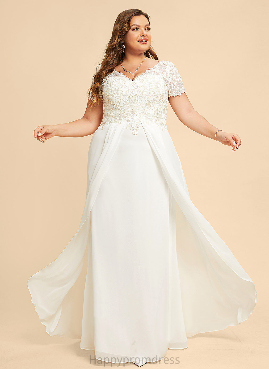 Wedding Chiffon Floor-Length A-Line Wedding Dresses Dress V-neck Dayana