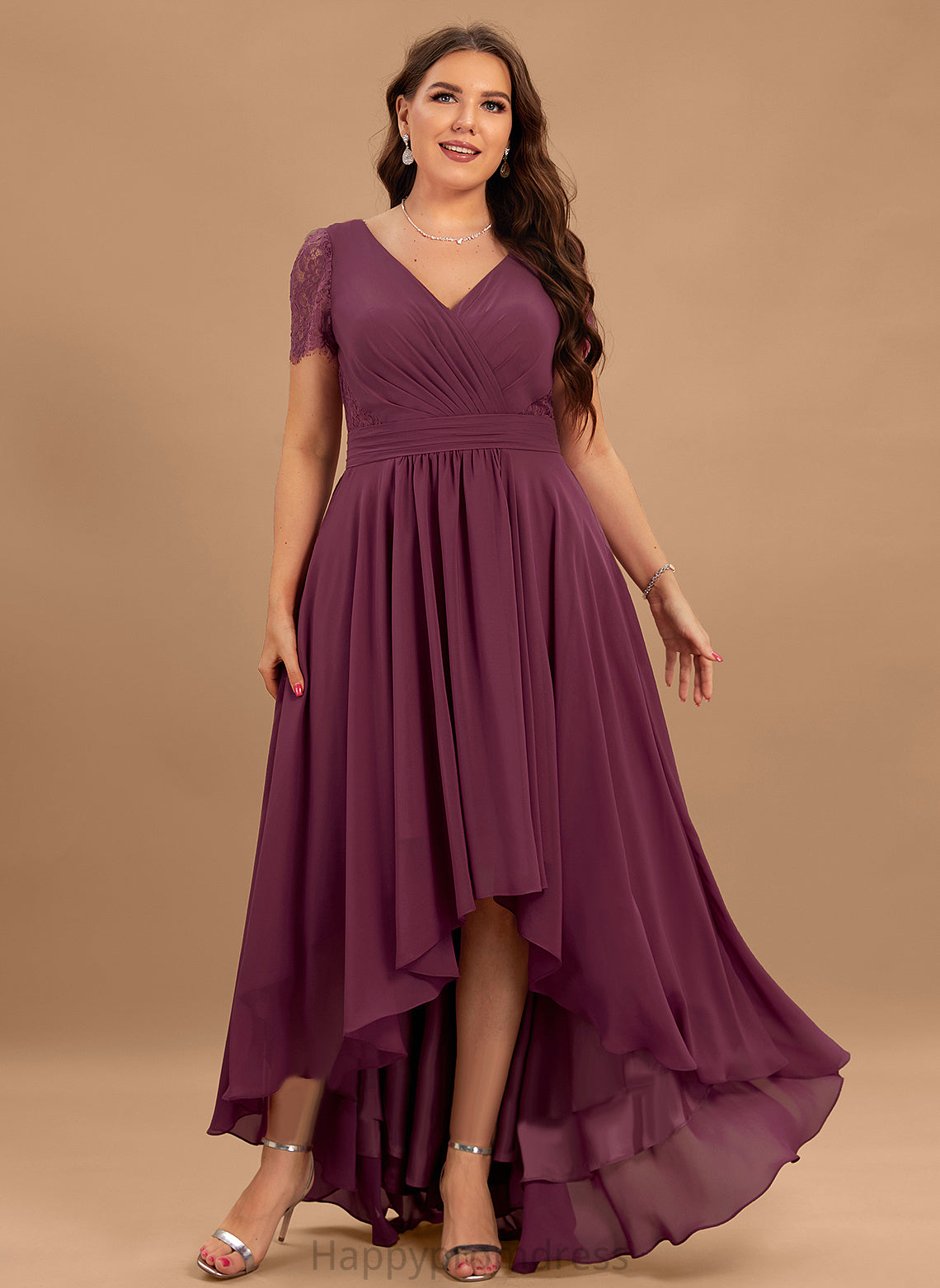 V-neck A-Line Embellishment Length Neckline Asymmetrical Fabric Pleated Silhouette Finley A-Line/Princess Scoop Bridesmaid Dresses