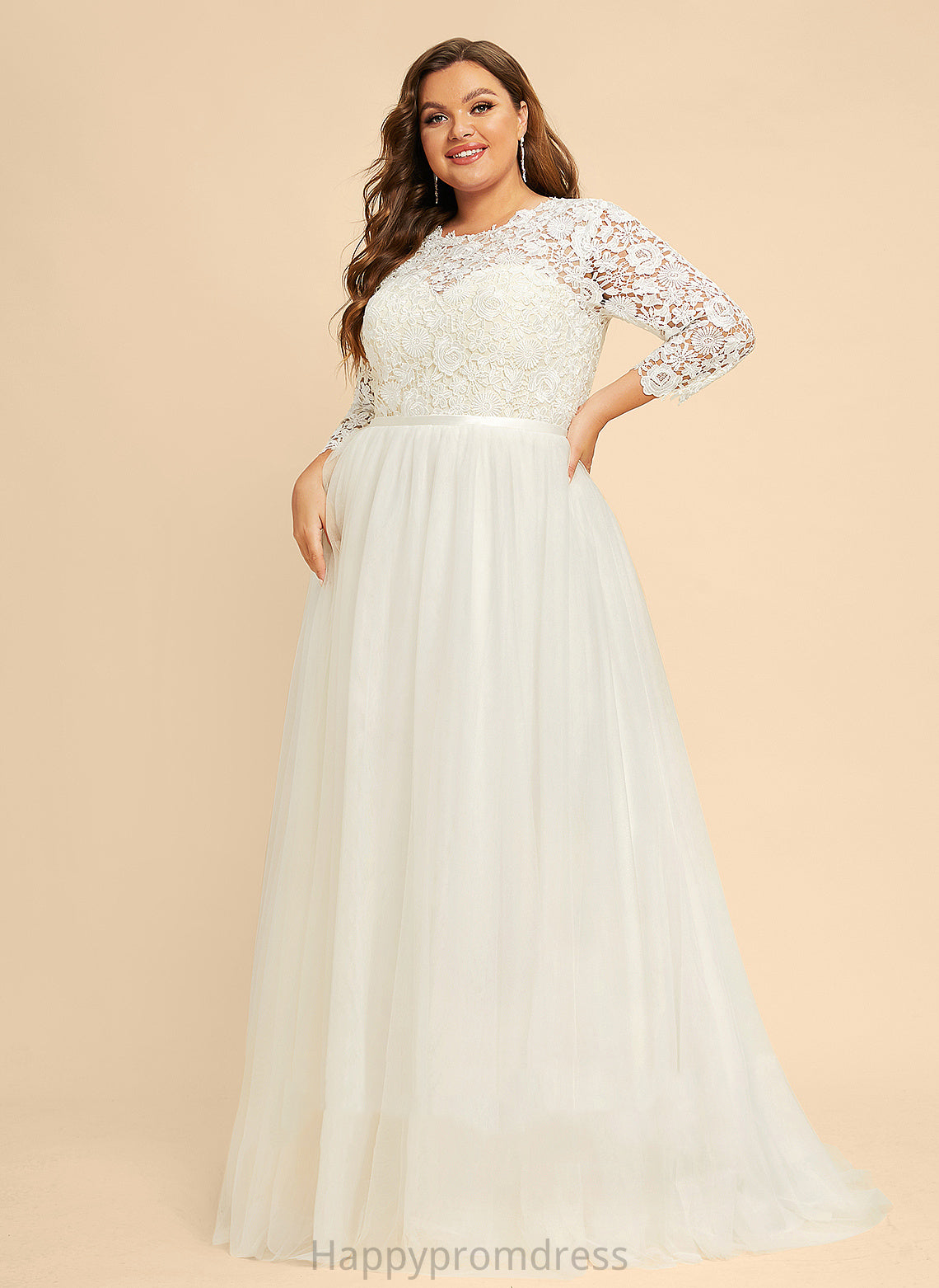 Train Sweep Lace Dress Wedding Brenna A-Line Tulle Wedding Dresses