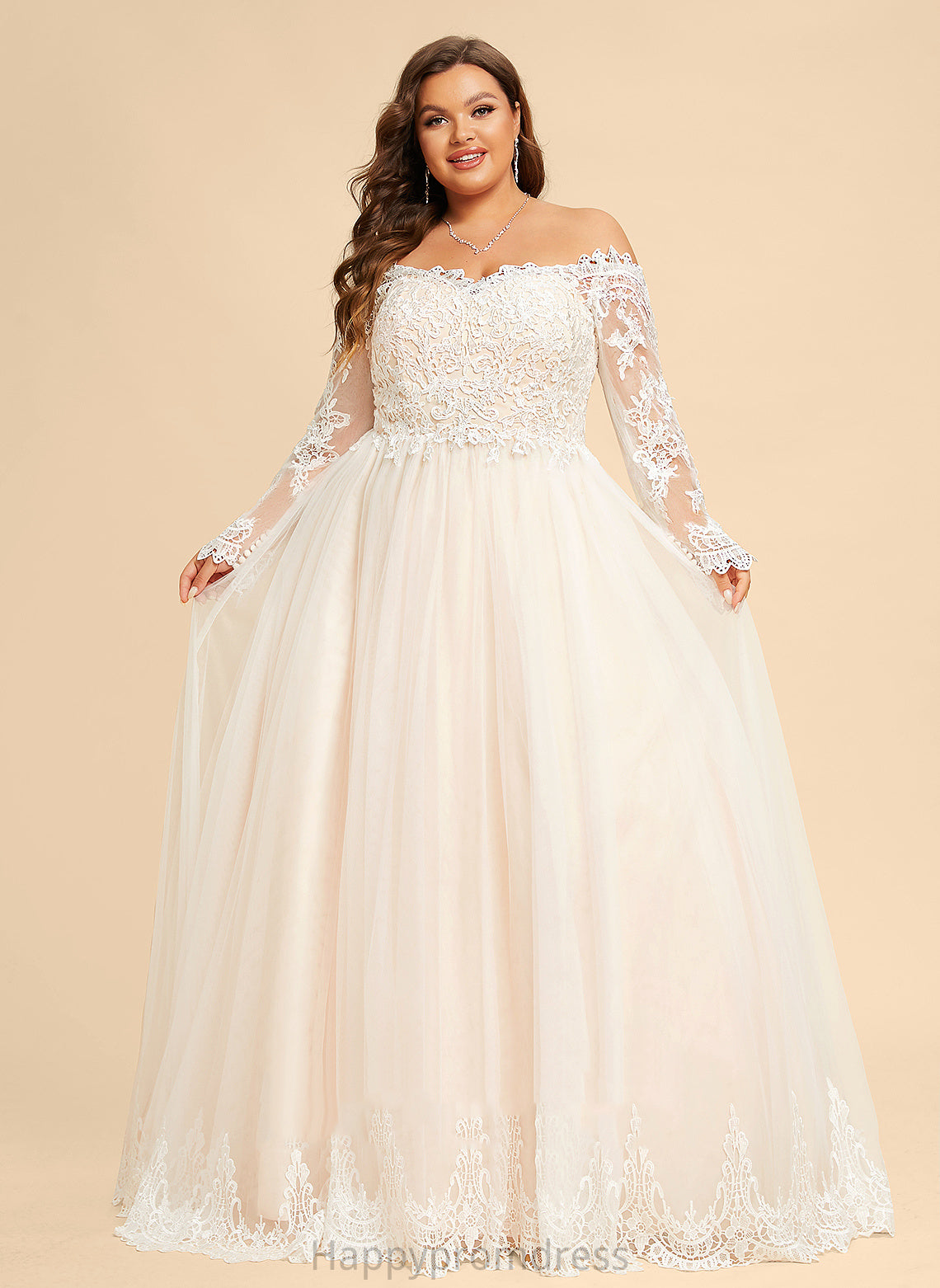 Wedding Dresses Chapel Lace Dress Tulle Off-the-Shoulder Wedding Carolina Ball-Gown/Princess Train