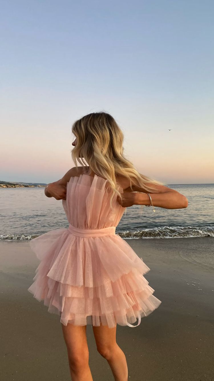 Pink Strapless Sleeveless Short Homecoming Dresses