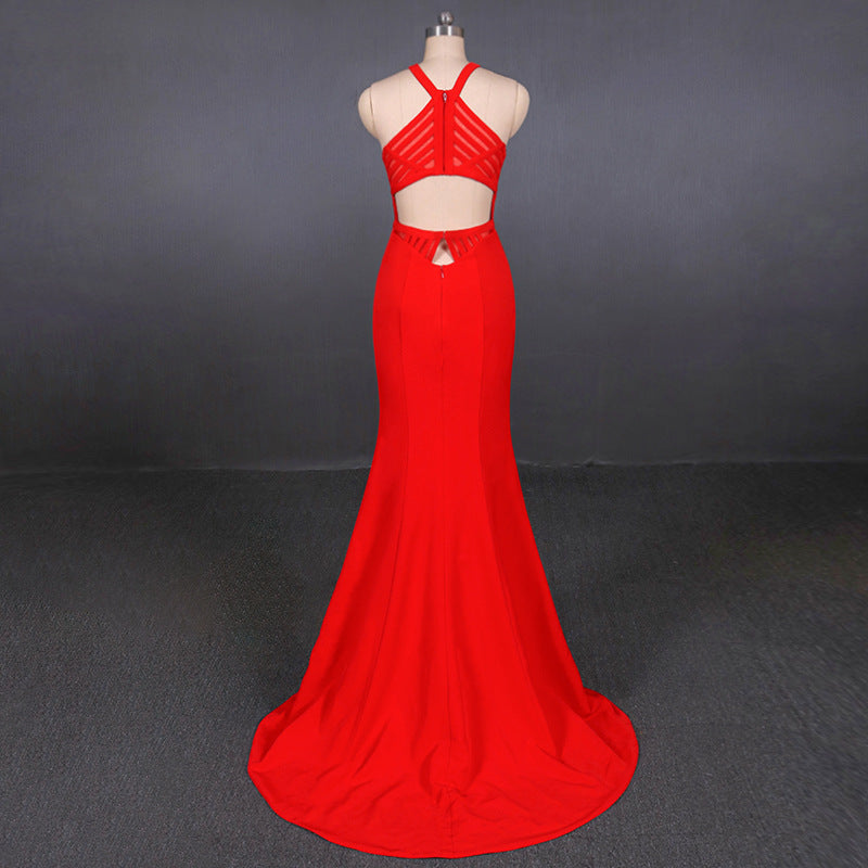 Simple Red Mermaid Long Prom Dresses Elegant Party Dresses Prom Gowns