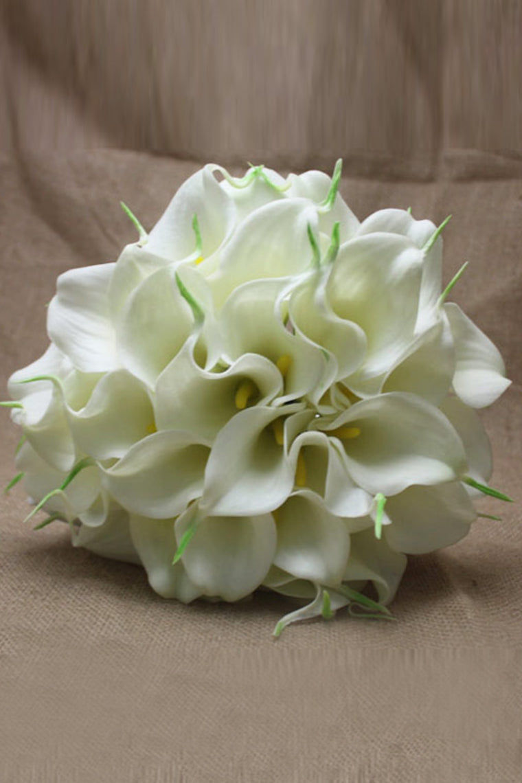 Wedding Bouquet Romantic Callas Holding Flowers And Brooch Pure Handmade (31*24cm)