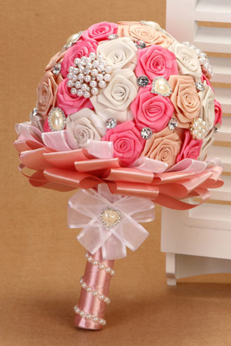 Wedding Bouquet Holding Flowers And Brooch Pure Handmade (30*20cm)