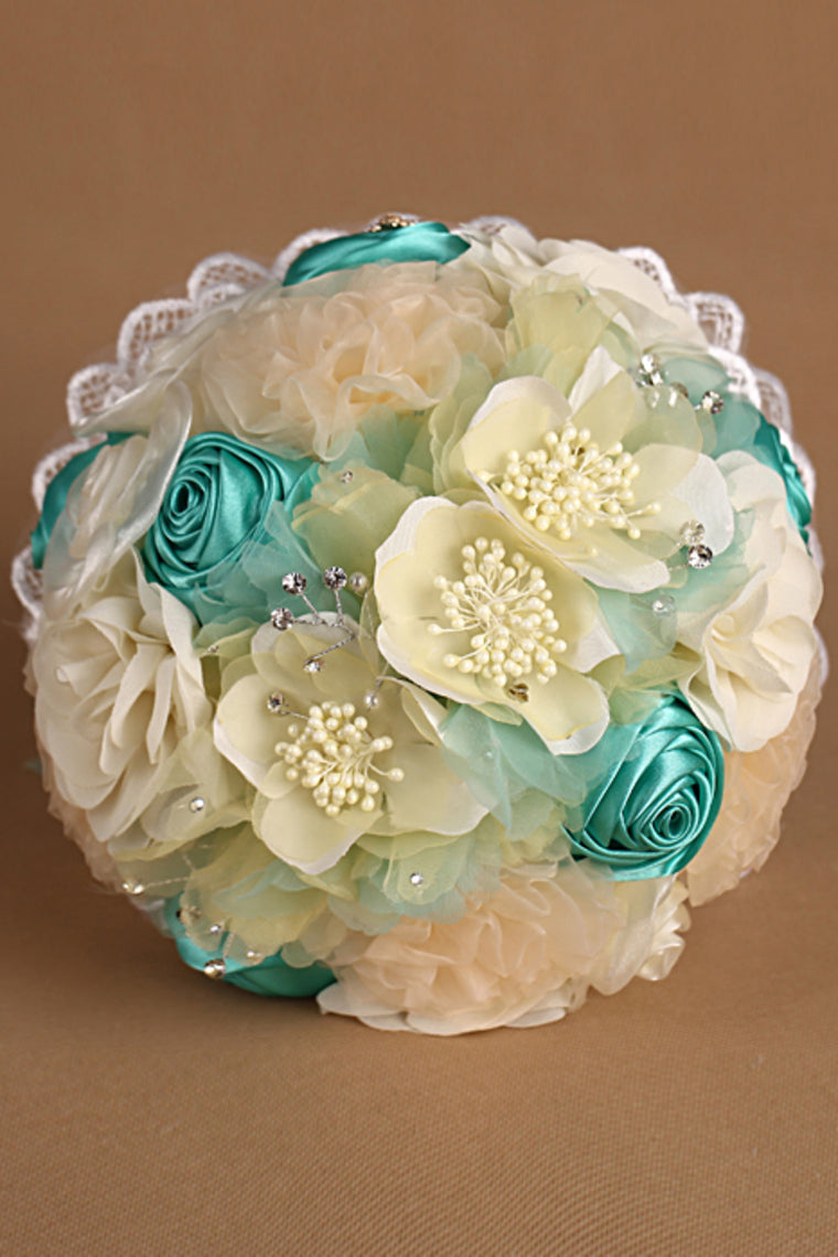 Wedding Flowers Rhinestone Round Roses Bouquets (26*22cm)